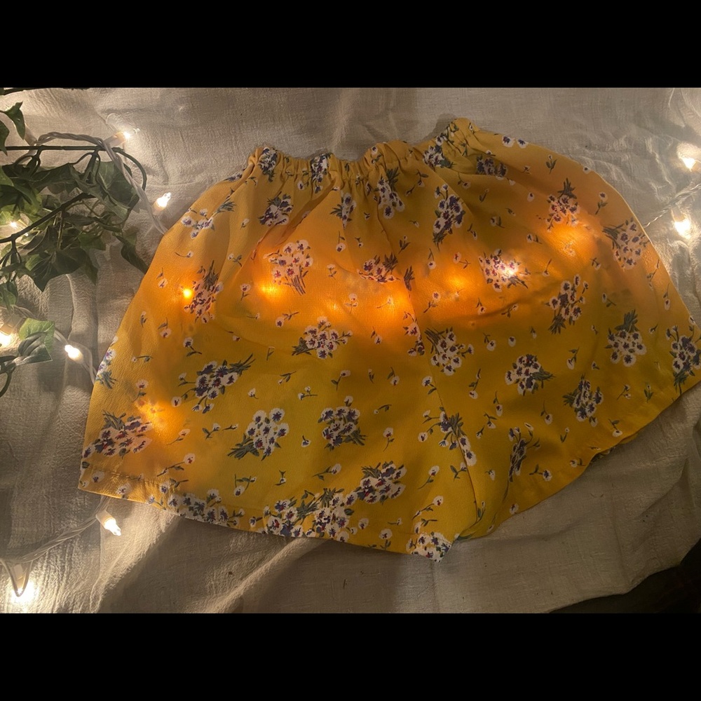 Yellow Floral Shorts